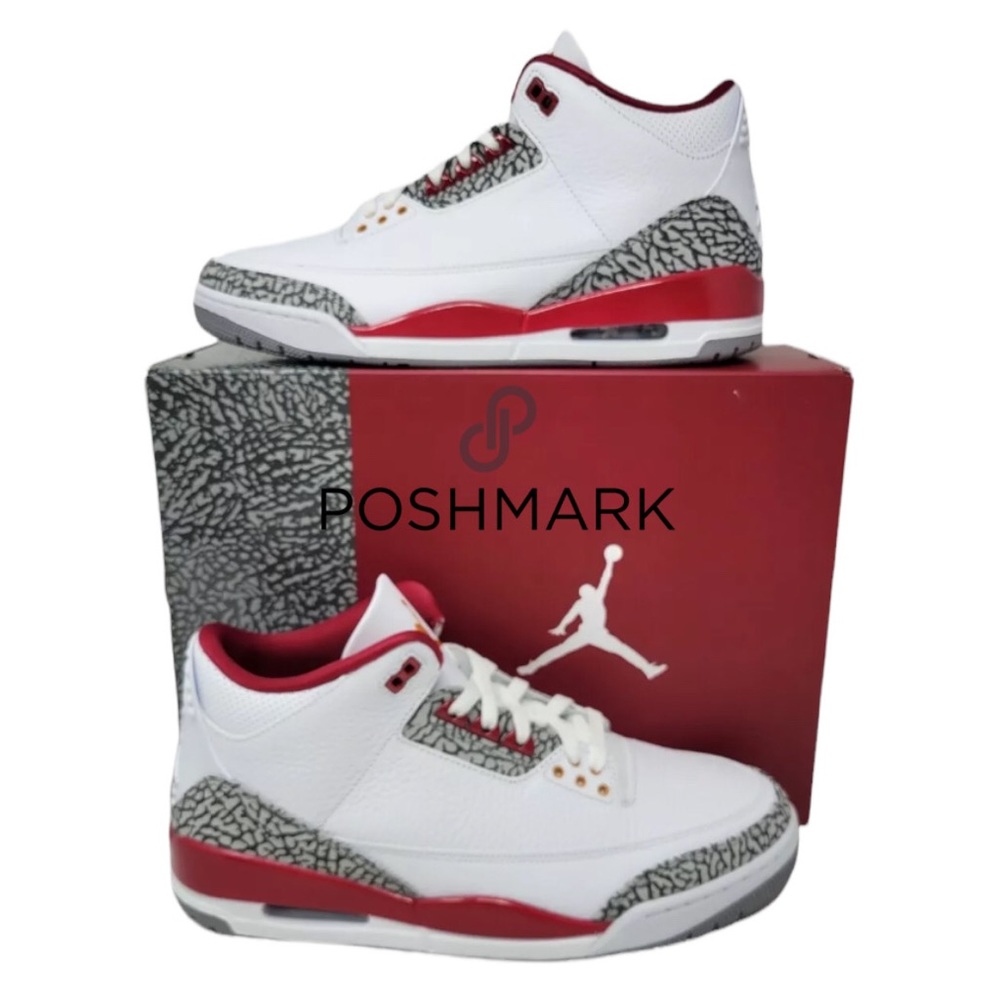 Nike Air Jordan 3 Retro Cardinal Red W7 White